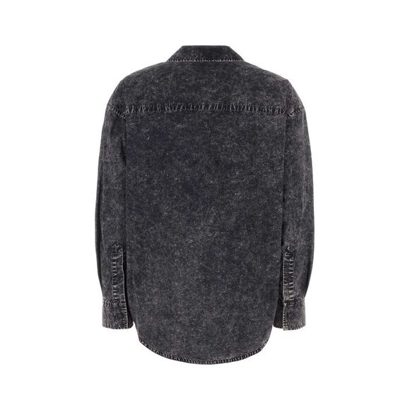 T By Alexander Wang Women Black Cotton Oversize Shirt - Picture 2 of 2